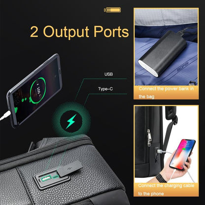 Multifunctional Anti-Theft Laptop Business Backpack With Usb Charging Hole Black-1915196860977516548