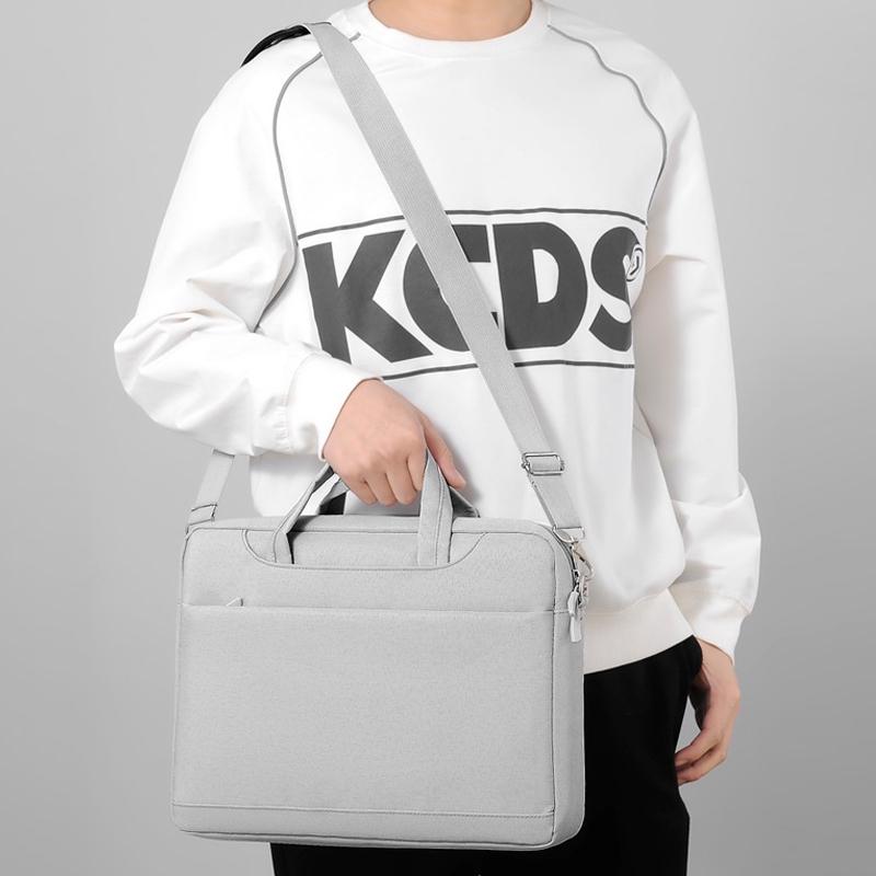 Thickened Airbag Laptop Messenger Bag - 14.1 Inches Black-1915196689413705733