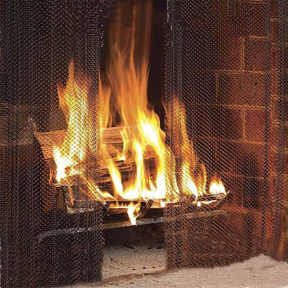 61X45.7Cm Metal Mesh Fireplace Screen - Prevent Sparks-1915198341310976006