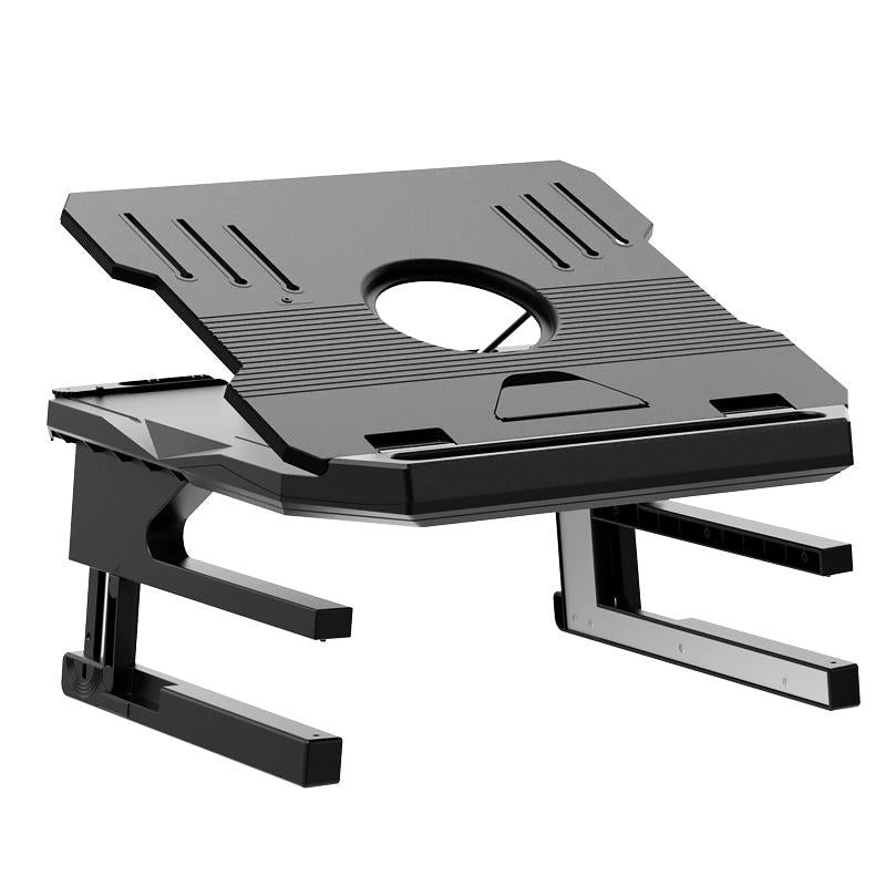 Foldable Aluminum Laptop Stand - Double Layer Heightening Bracket Black-1964932189967749126