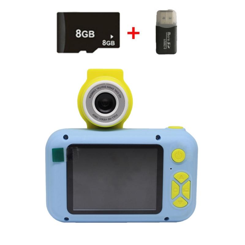 Reversible Mini Hd Child Camera With 8G Card Reader - Blue-1915197626119229440