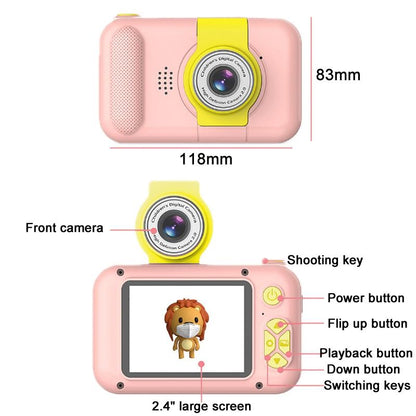 Reversible Mini Hd Child Camera With 8G Card Reader - Blue-1915197626119229442