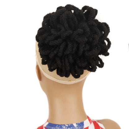 Shaggy Drawstring Dreadlock Bun - Natural Black-1915198325741719552