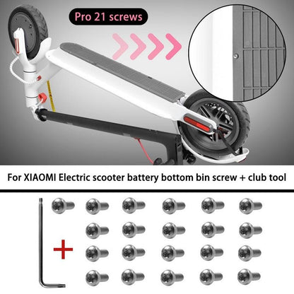 21-Piece Battery Compartment Screws Set For Xiaomi Mijia M365 Pro - White-1964932234238627843