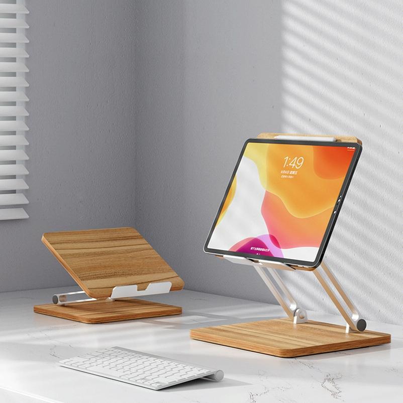 Adjustable Wooden Laptop Stand - Darkwood-1964932209307684865