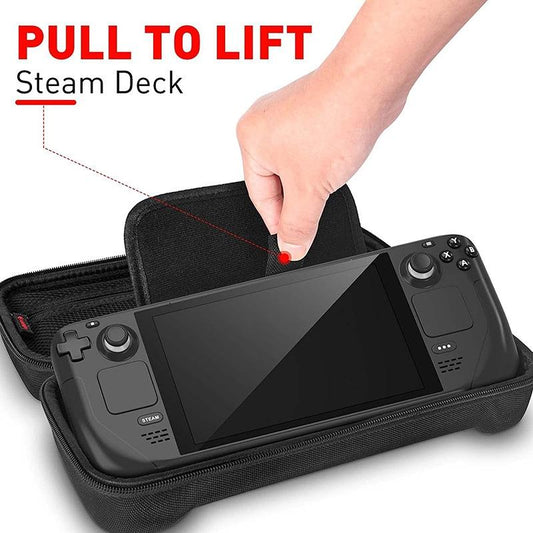 Steam Deck Handheld Console Storage Bag - Hard Eva Oxford Cloth - Black-1969996408396320769