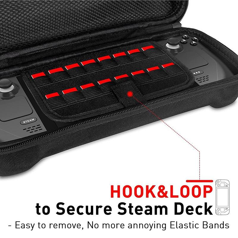 Steam Deck Handheld Console Storage Bag - Hard Eva Oxford Cloth - Black-1969996408396320770