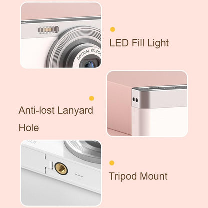 4K 8X Optical Zoom Telescopic Lens Digital Camera - White 2.88 Inch-1915198274239860743