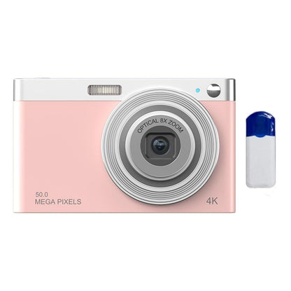 4K 8X Optical Zoom Telescopic Lens Digital Camera - Includes Card Reader & Wiper - Pink-1915197614836551688