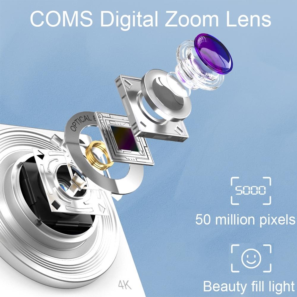 4K 8X Optical Zoom Telescopic Lens Digital Camera With Card Reader & 8G - White-1915197161935605766