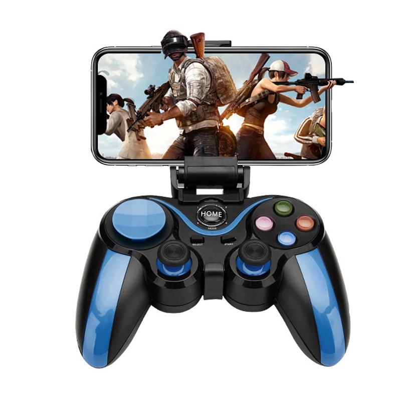 Wireless Bluetooth Game Handle For Android / Ios Phones With Holder - Blue / Black-1915196892803895296