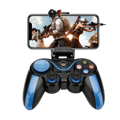 Wireless Bluetooth Game Handle For Android / Ios Phones With Holder - Blue / Black-1915196892803895304