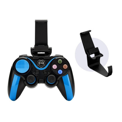 Wireless Bluetooth Game Handle For Android / Ios Phones With Holder - Blue / Black-1915196892803895297