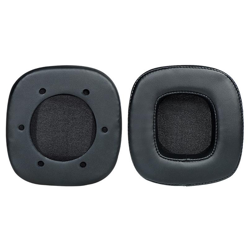 Breathable Sponge Headphone Covers - Black Leather 1 Pair-1915197980349173760
