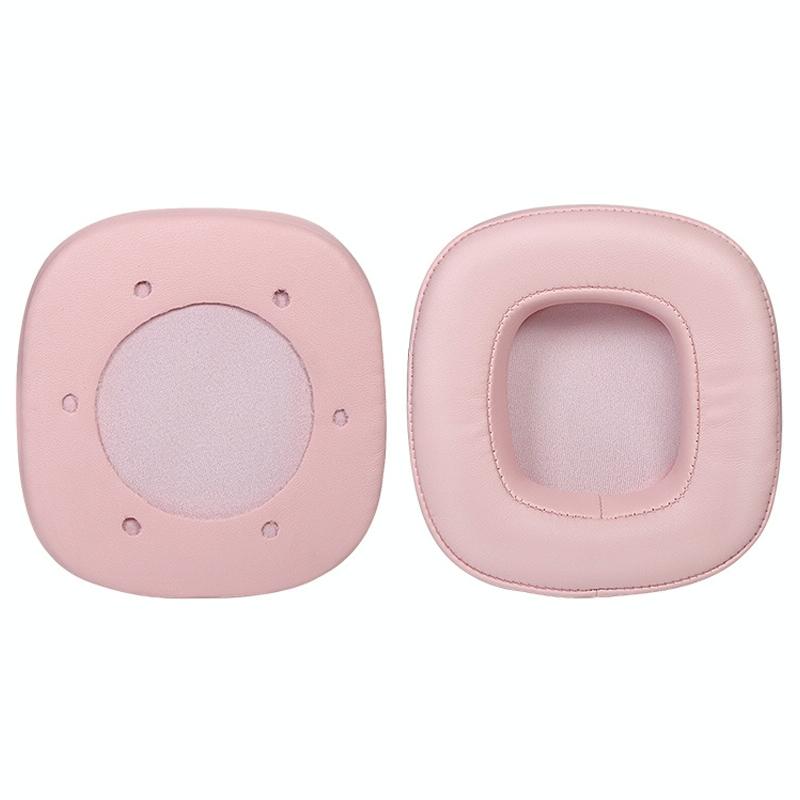 Breathable Sponge Headphone Covers - Pink Leather 1 Pair-1915197635522859013
