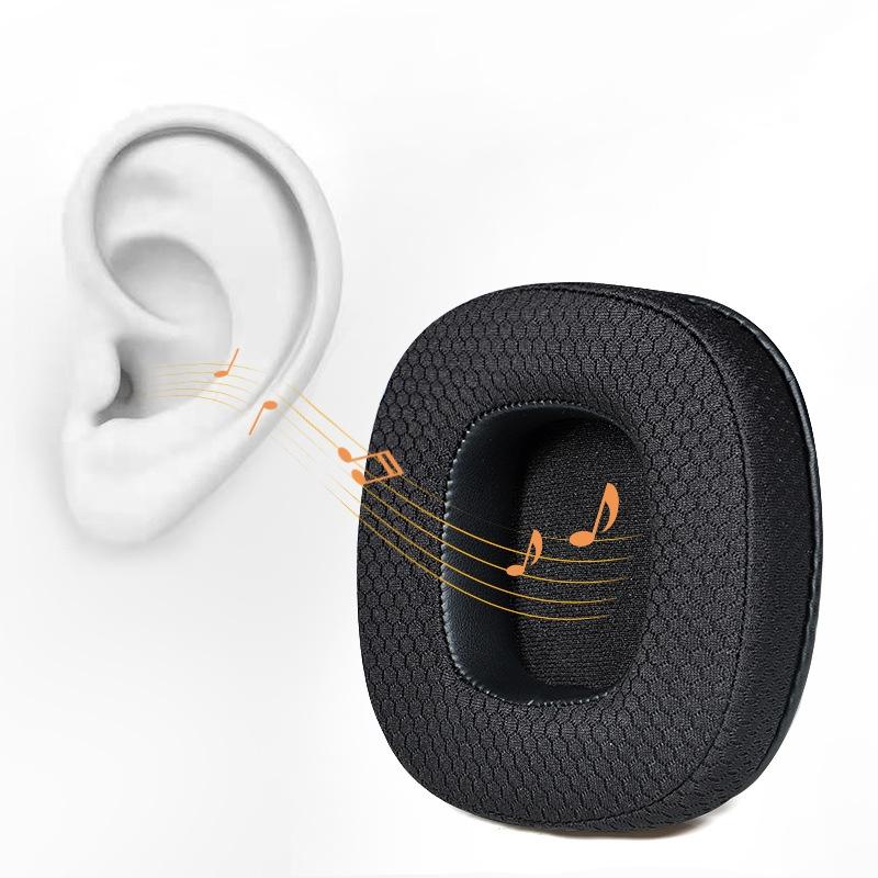 Breathable Sponge Headphone Covers - 1 Pair - Net Gray-1915197174778564612