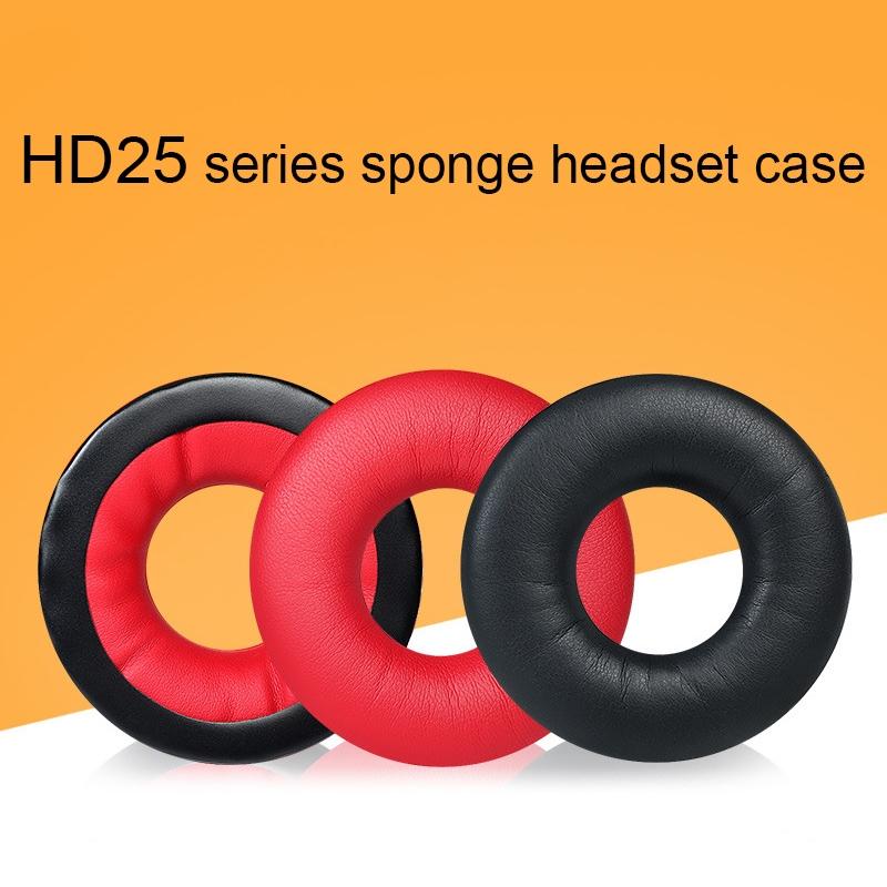 Black Wrinkled Headset Sponge Cover For Sennheiser Hd25 Series - 1 Pair-1915197440974262274