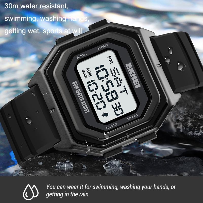 Multi-Functional Outdoor Men Watch With Electronic Timing And Steel Band-1915197951064543237
