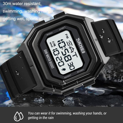 Multi-Functional Outdoor Men Watch With Electronic Timing And Steel Band-1915197951064543237