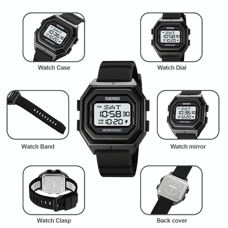 Multi-Functional Outdoor Men Watch - Electronic Timing-1915197790242344962