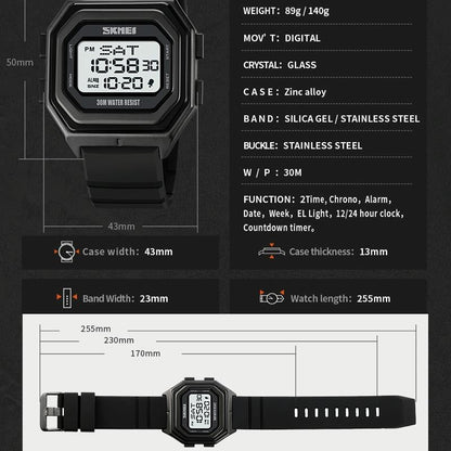 Multi-Functional Outdoor Men Watch - Electronic Timing-1915197790242344967