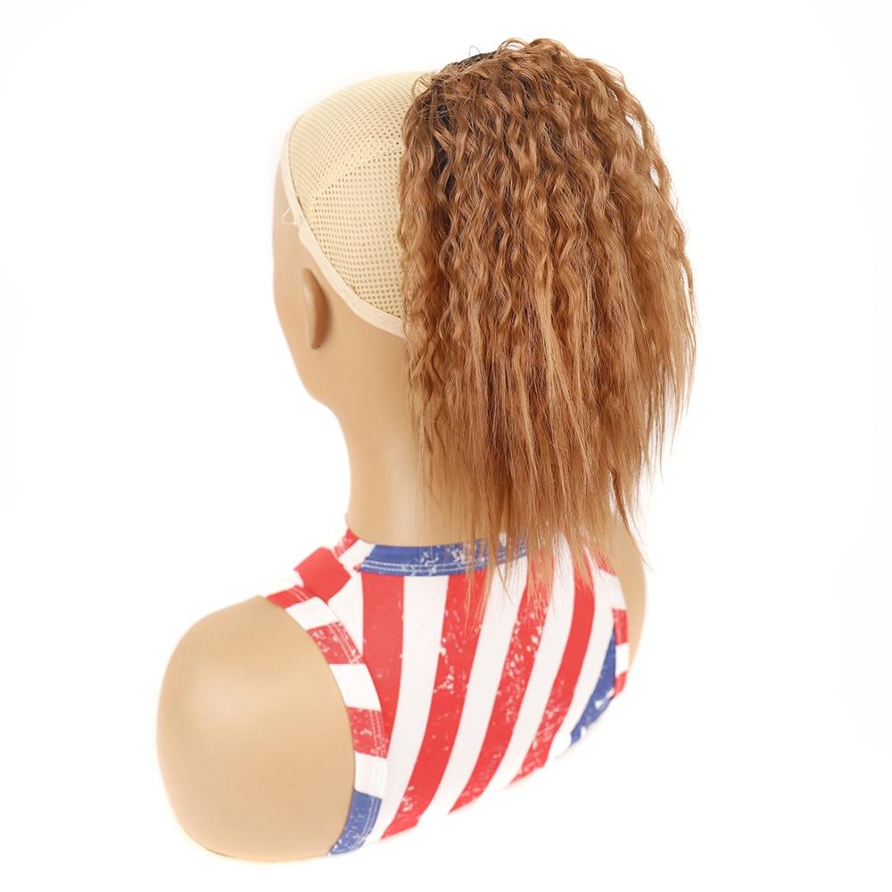 Short Fluffy Drawstring Perm Curly Ponytail Wig - Colour 30-1915197284707078144