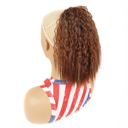 Fixed Drawstring Perm Curly Wig With Fluffy Short Ponytail - Colour 33-1915197045564641286