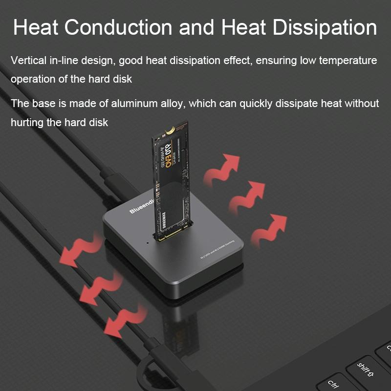 Dual Protocol M.2 Ssd Base For Sata / Nvme Drives Gray-1915196869605199876