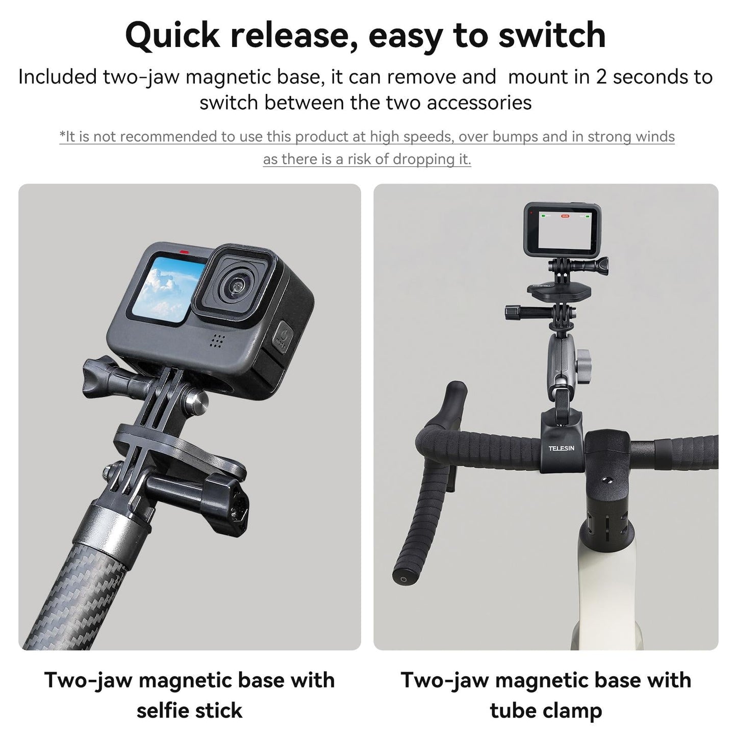 Quick Release Magnetic Action Camera Mount - Extended-1915198088818069506