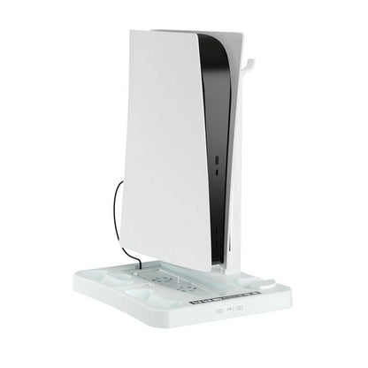 Multifunctional Cooling Base For Ps5 With Vr2 Handle Charging And Disc Storage Stand - White-1915196930066092033