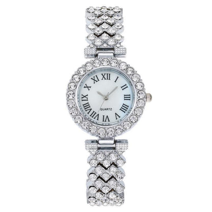 Silver Roman Diamond Women Quartz Watch-1915198113434439680