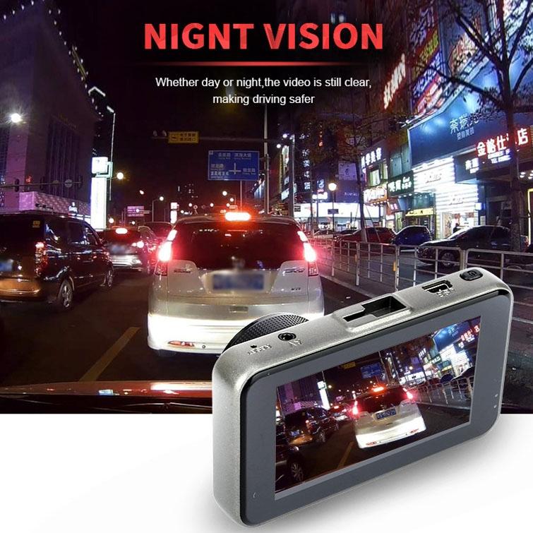 1080P Hd Dual-Lens Driving Recorder With Motion Detection - 3 Inch-1915197775579058181