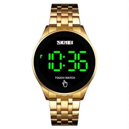Stainless Steel Led Touch Watch - Gold Simple & Luminous-1915198133655179272