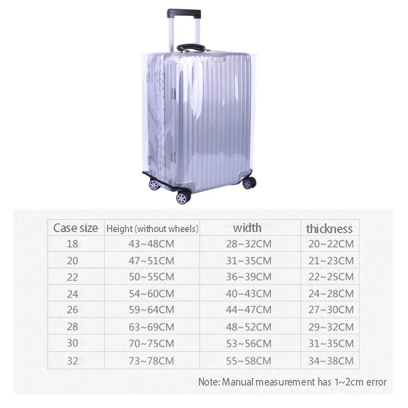 Waterproof Pvc Trolley Suitcase Cover - 24 Inch Rimless Transparent Dustproof-1915197985361367043