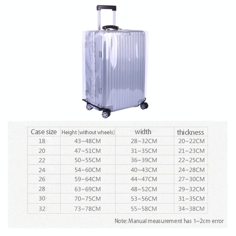 Waterproof Pvc Trolley Suitcase Cover - 26 Inch Rimless Transparent Dustproof-1915197824274927619