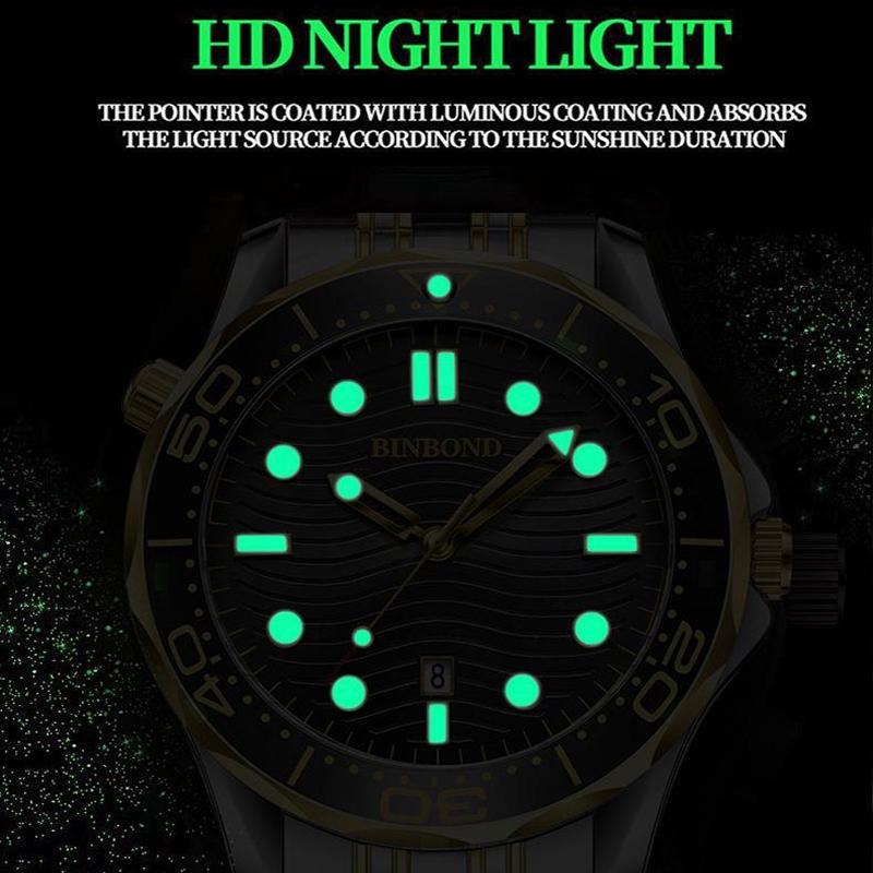 30M Waterproof Men Quartz Watch - White Steel With Luminous Surface-1915198107319144453