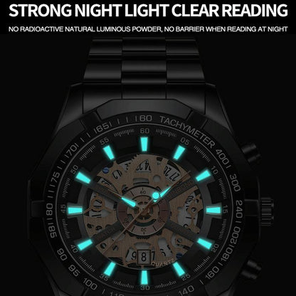 Waterproof Luminous Quartz Watch - Gold-Black-Gold - 30M-1915197789256683525