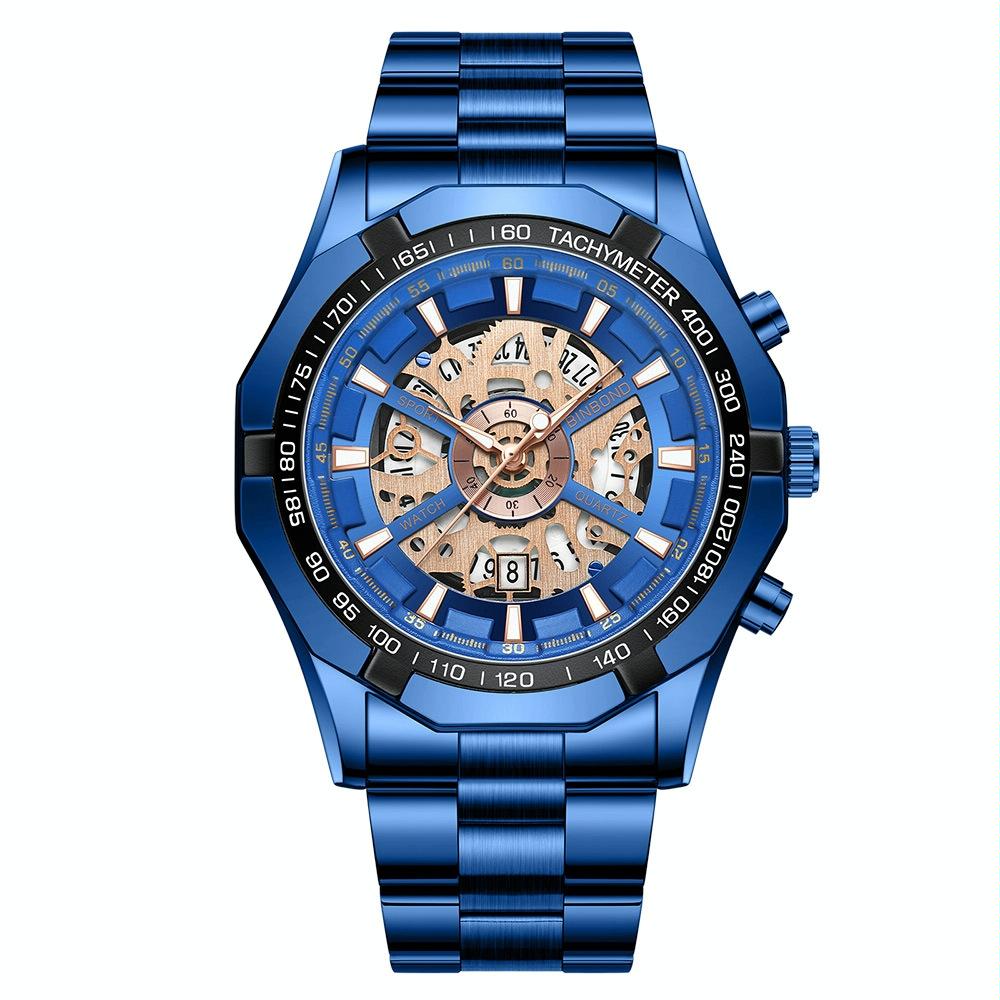 Waterproof Luminous Quartz Watch - Blue Steel-Blue 30M-1915197427275665408