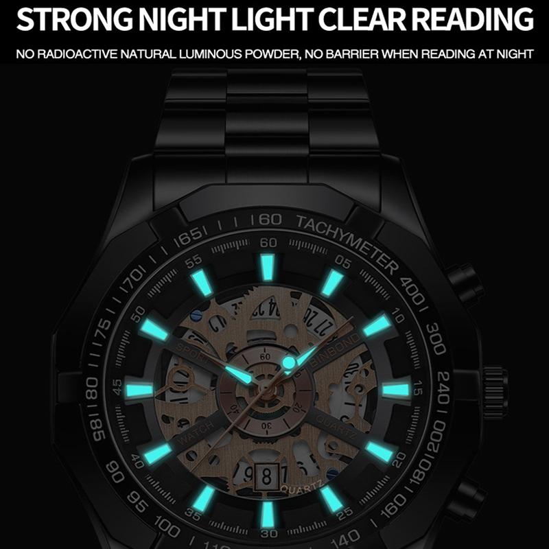 Waterproof Luminous Quartz Watch - Hollowed Design 30M-1915197157913268229