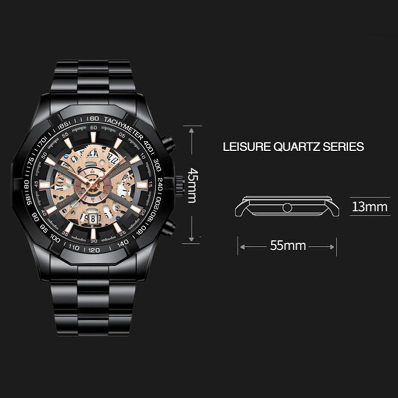 Waterproof Luminous Quartz Watch - White Steel-1915197257318273026