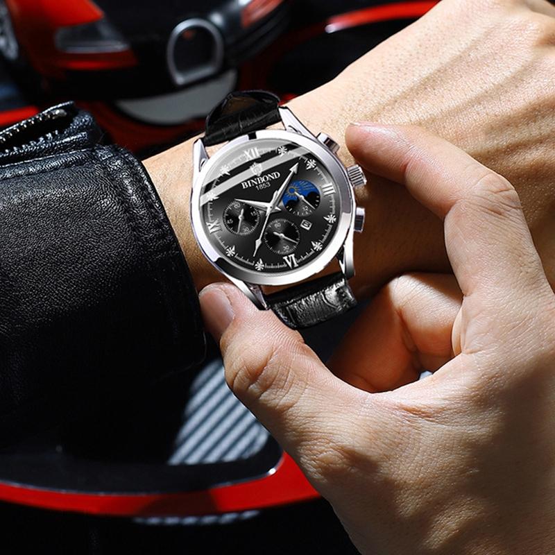 Waterproof Luminous Men Watch With Calendar - White Steel-1969996438926659590