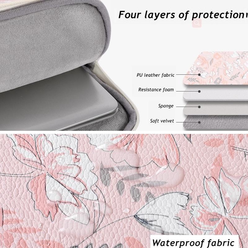 11 Inch Laptop Sleeve With Telescoping Handle - Light Pink-1915196837296476163