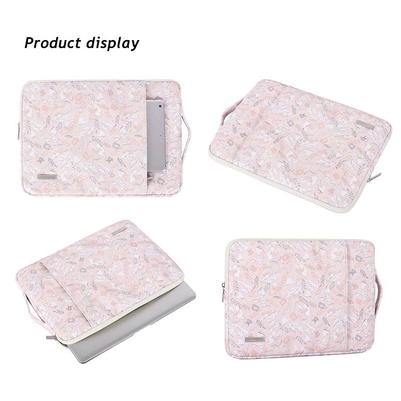 12 Inch Laptop Sleeve With Telescoping Handle - Light Pink-1915196973254840322
