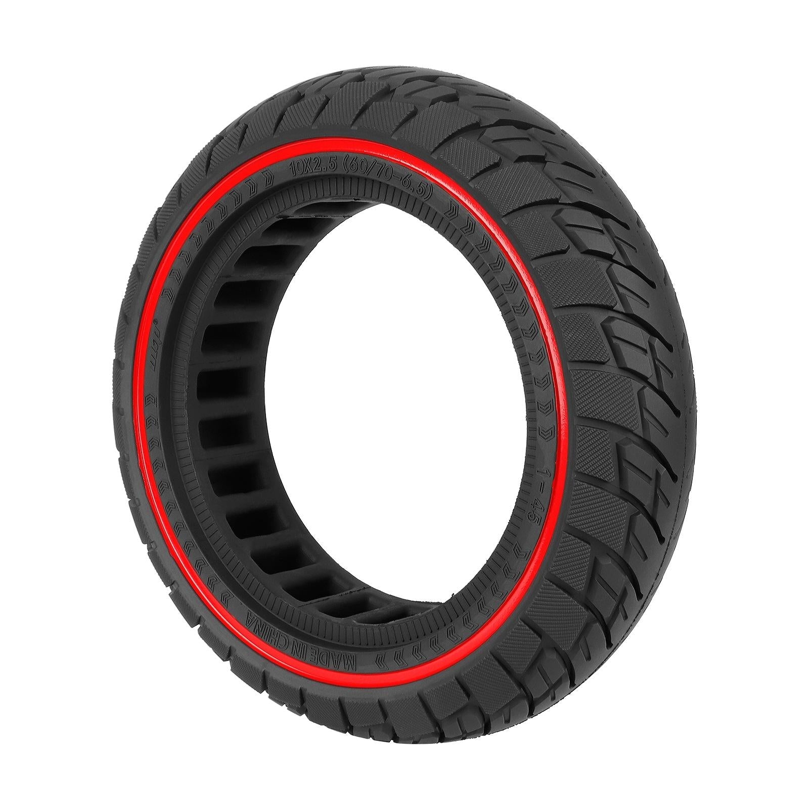 Ninebot Max G30 Scooter Tire - 10X2.5 Inch Solid Rubber Red Line-1964932354044727296