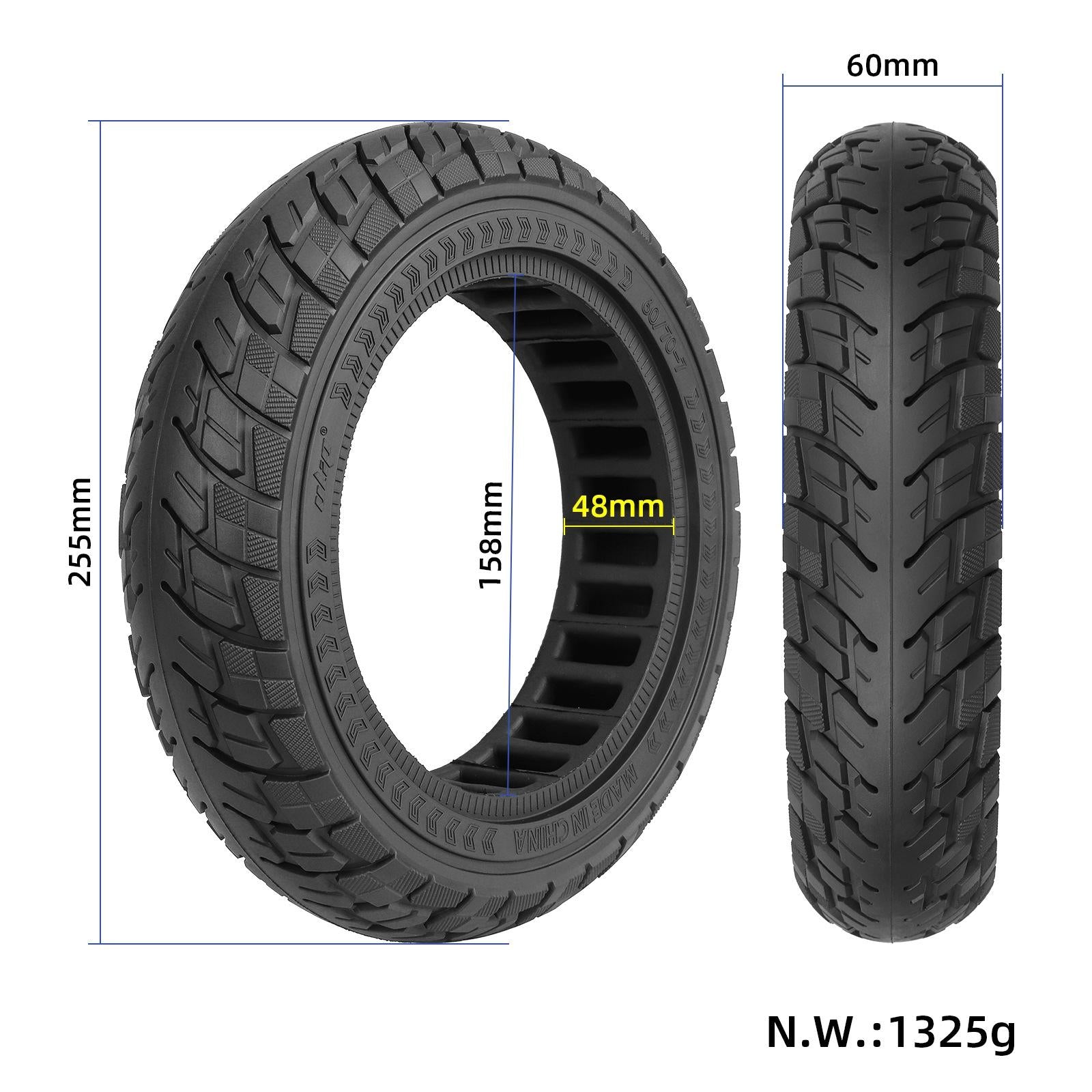 Ninebot Max G30 Scooter Tire - 10X2.5 Inch Solid Rubber Black-1964932298738634753