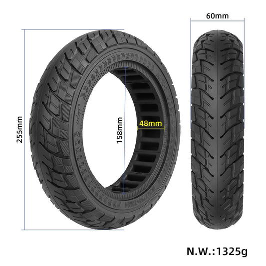 Ninebot Max G30 Scooter Tire - 10X2.5 Inch Solid Rubber Black-1964932298738634753
