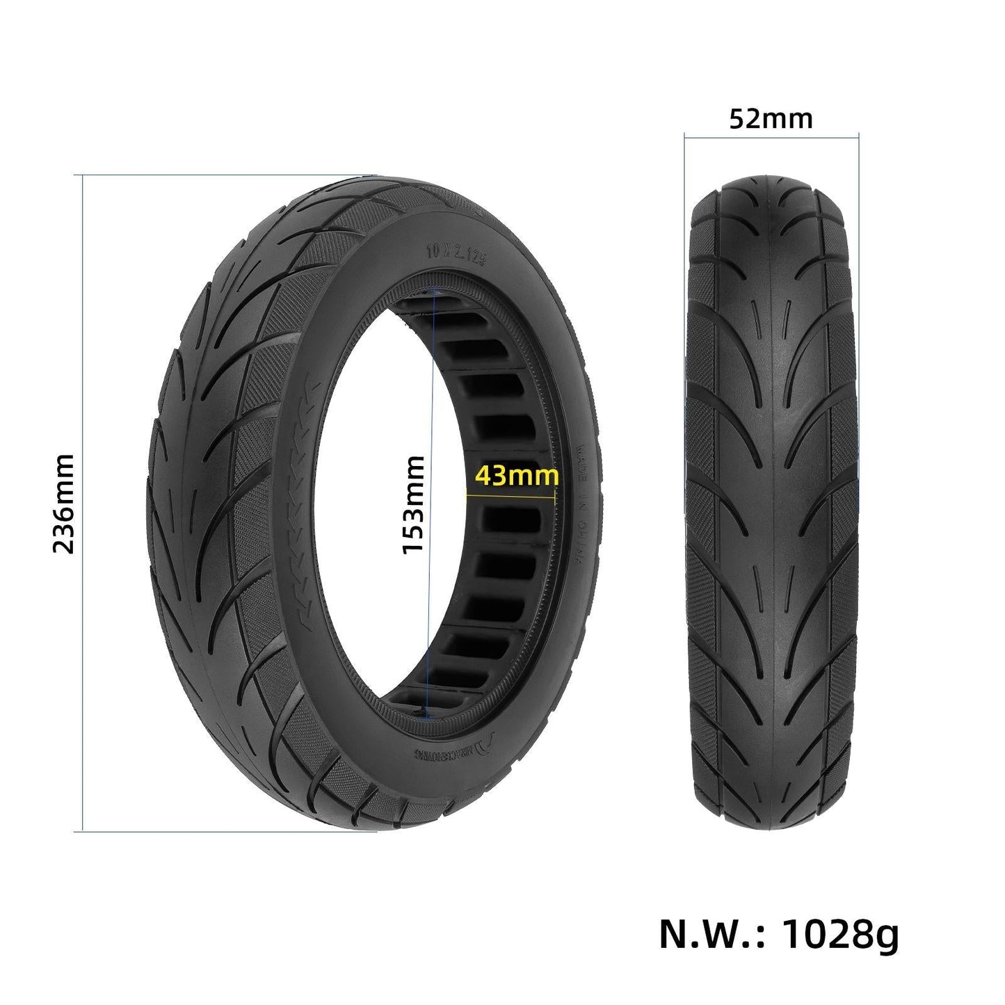 Solid 10X2.125 Inch Tyre For Ninebot Segway Electric Scooter-1964932247756869635