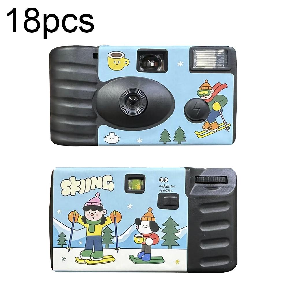18Pcs Sking Retro Film Camera Waterproof Cartoon Decorative Stickers Without Camera-1915197156260712448