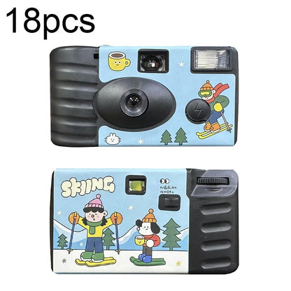 18Pcs Sking Retro Film Camera Waterproof Cartoon Decorative Stickers Without Camera-1915197156260712448
