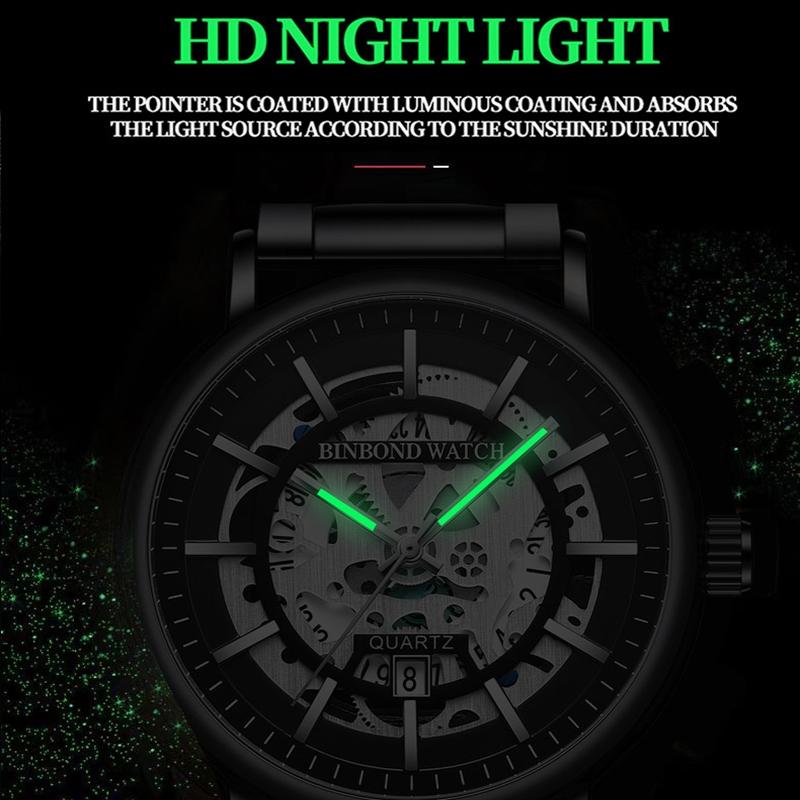 Waterproof Luminous Quartz Watch - Multifunctional-1915198121340702723